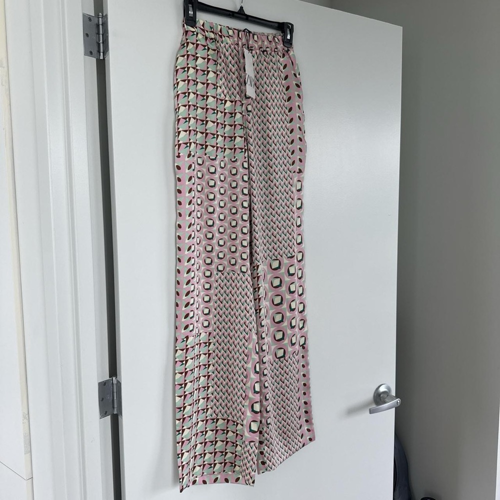 Zara Patterned Satin Pants